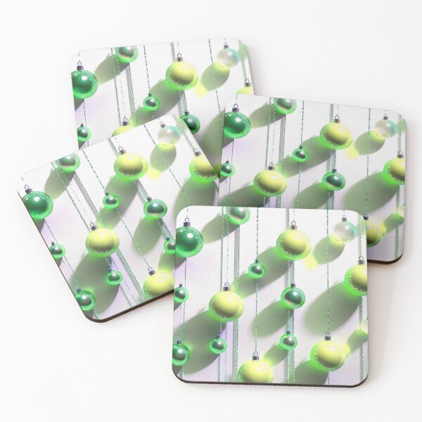 Item preview, Christmas ornaments - minimalist, shiny Christmas tree baubles/ pastel shades of yellow and green .  designed and sold by My-fake-places.