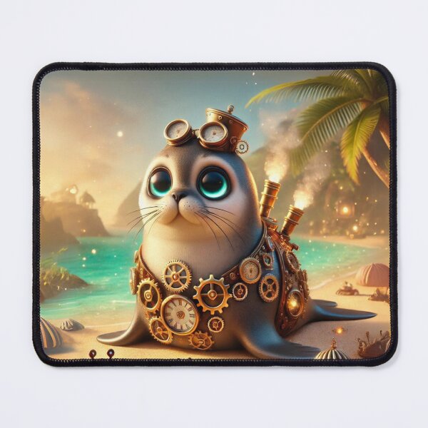 Item preview, Steampunk Hawaiian Monk Seal designed and sold by Sillytoe.