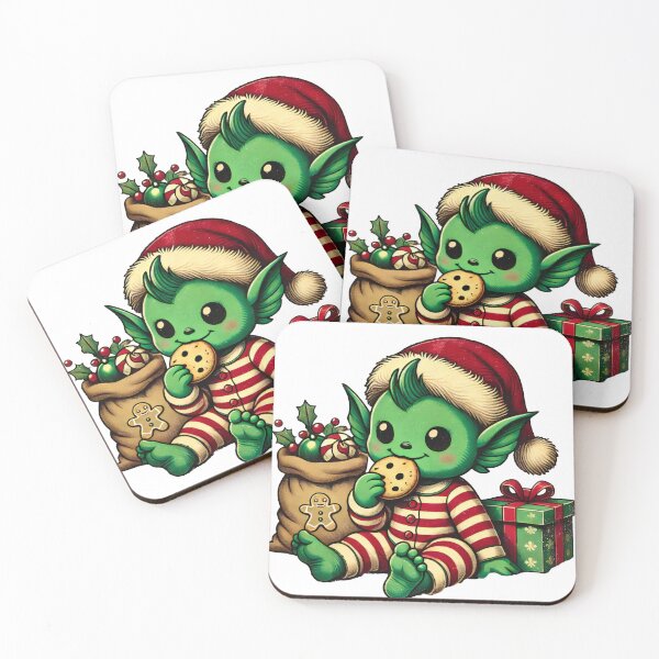 Item preview, Cute Green Elf with Cookie and Presents designed and sold by AIARTIST1.