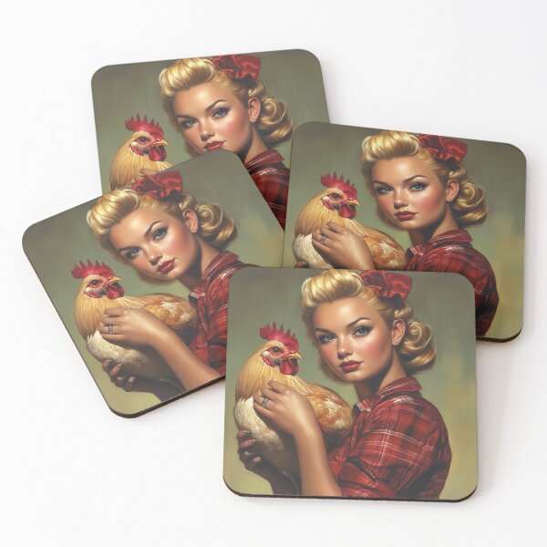 Item preview, Pin Up Chicken designed and sold by patternshoprad.