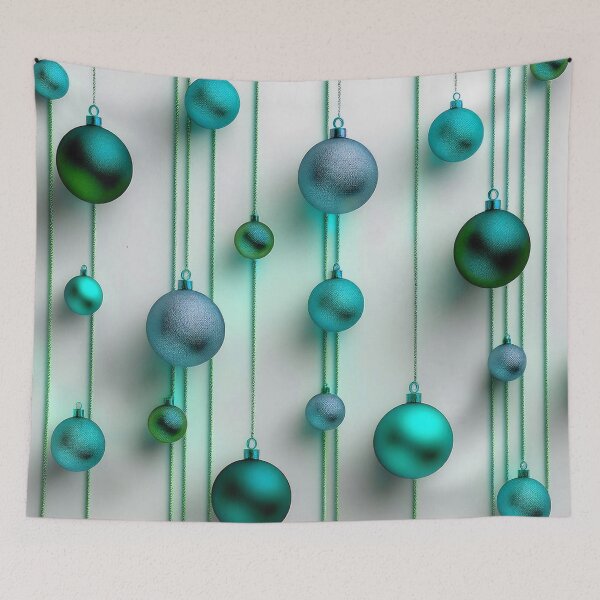Item preview, Christmas decorations - minimalist, opalescent Christmas tree baubles/ pastel shades of azure blue. designed and sold by My-fake-places.