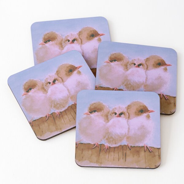 Item preview, 3 sweet birds, watercolor by Sylvia Hooft designed and sold by PumpkinStudioPL.