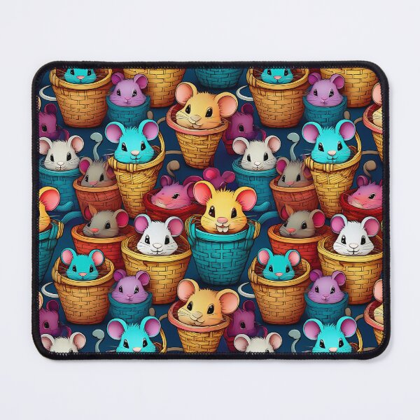 Item preview, Mouse Heaven: A playful pattern featuring cartoon mice of all shapes and sizes, snuggled together in colorful baskets. designed and sold by Grang Art Artistic Designs.