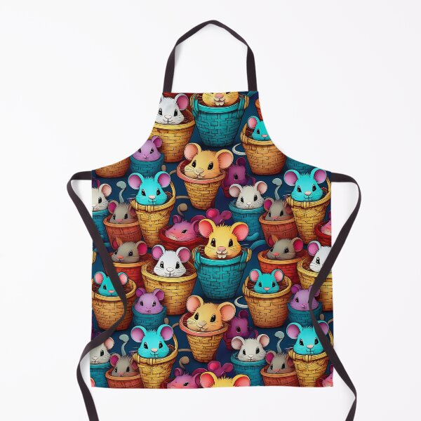 Item preview, Mouse Heaven: A playful pattern featuring cartoon mice of all shapes and sizes, snuggled together in colorful baskets. designed and sold by Grang Art Artistic Designs.