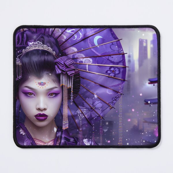 Item preview, Elegant Geisha with Purple Parasol in Urban Setting designed and sold by Artessie.