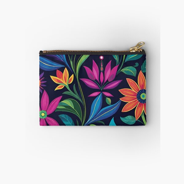 Item preview, Colorful Flowers on Black designed and sold by BubbleGalaxy.