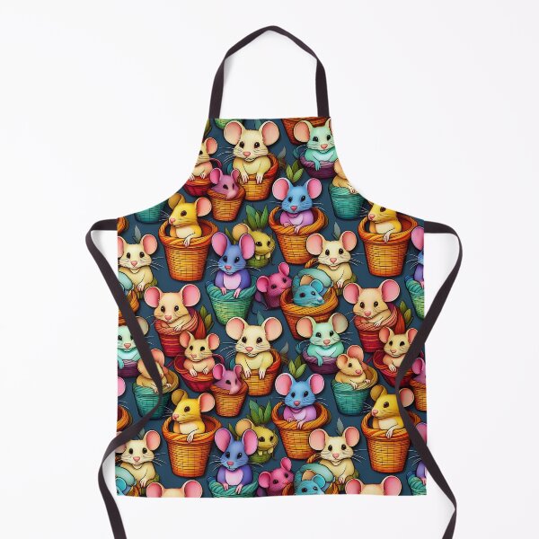 Item preview, Mouse Playtime: A playful pattern featuring cartoon mice of all shapes and sizes, snuggled together in colorful baskets. designed and sold by Grang Art Artistic Designs.