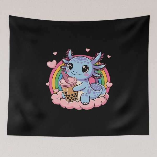 Item preview, Axolotl Bubble Tea Boba Milk Tea Cute Rainbow Anime Axolotl designed and sold by savecloth.