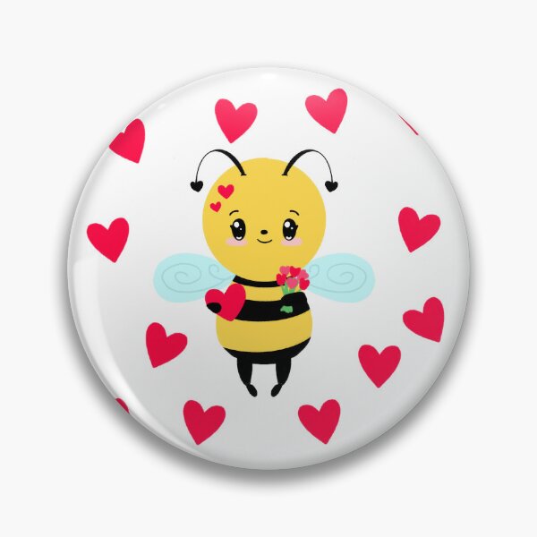 Item preview, Cute bumblebee with Hearts and Flowers designed and sold by IsobelStudio.