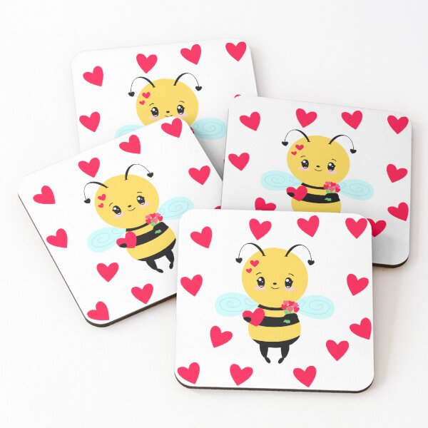 Item preview, Cute bumblebee with Hearts and Flowers designed and sold by IsobelStudio.