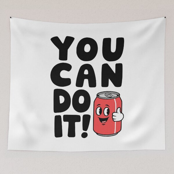 Item preview, You Can Do It! Cute Soda Can Pun designed and sold by PMCreative.