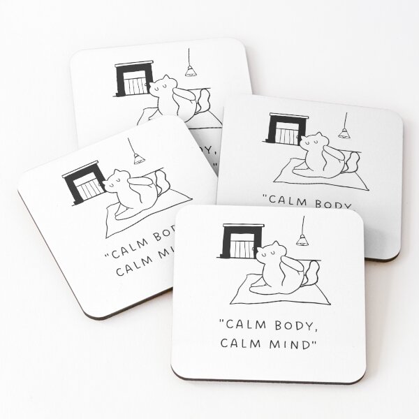 Item preview, Calm Body, Calm Mind | Yoga Cat Illustration designed and sold by RM-Journey.