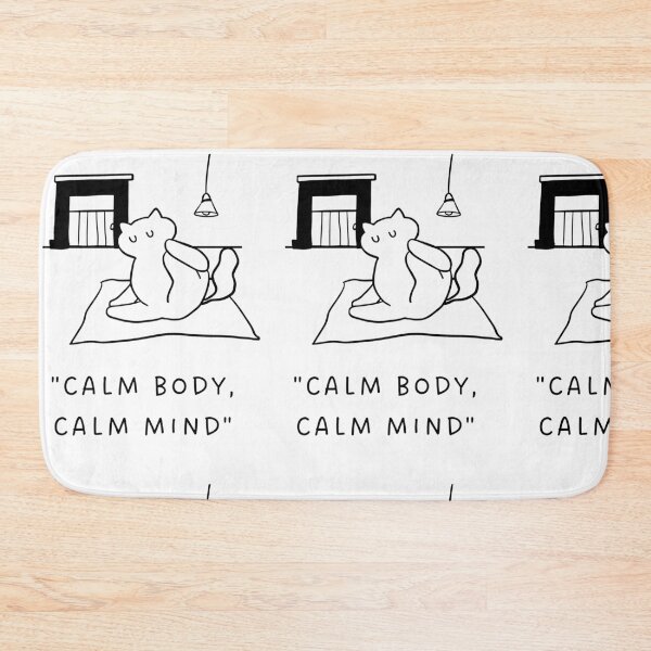 Item preview, Calm Body, Calm Mind | Yoga Cat Illustration designed and sold by RM-Journey.