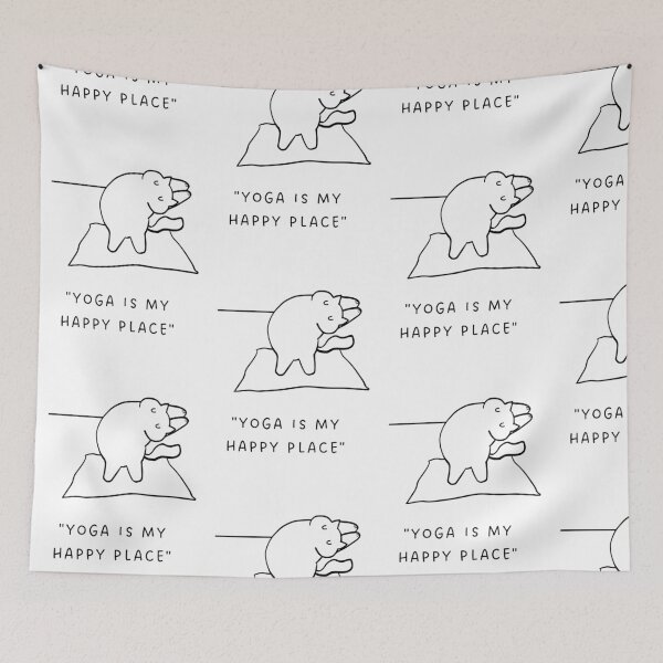 Item preview, Yogs is My Happy Place | Yoga Cat Illustration designed and sold by RM-Journey.