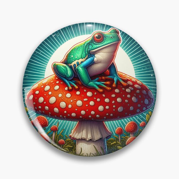 Item preview, frog on the poisined mushroom designed and sold by DuskTillDown.