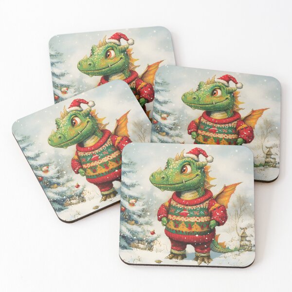 Item preview, Dragon in Christmas Sweater 3 designed and sold by Playing In Mud.
