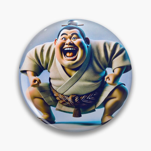 Item preview, Cheerful Sumo Warrior - Fun Japanese Character Art designed and sold by ANIARTONLINE.