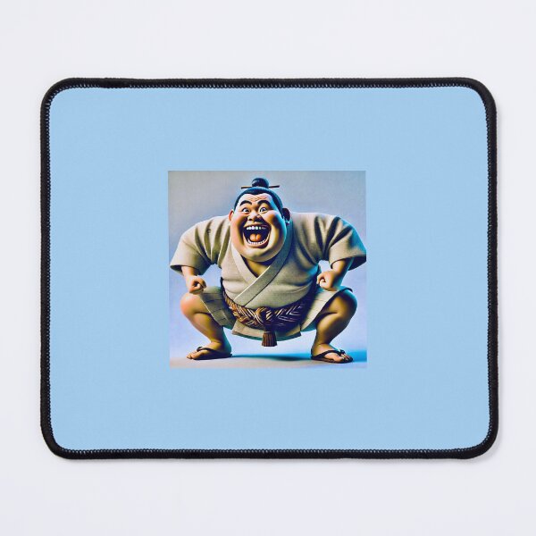 Item preview, Cheerful Sumo Warrior - Fun Japanese Character Art designed and sold by ANIARTONLINE.