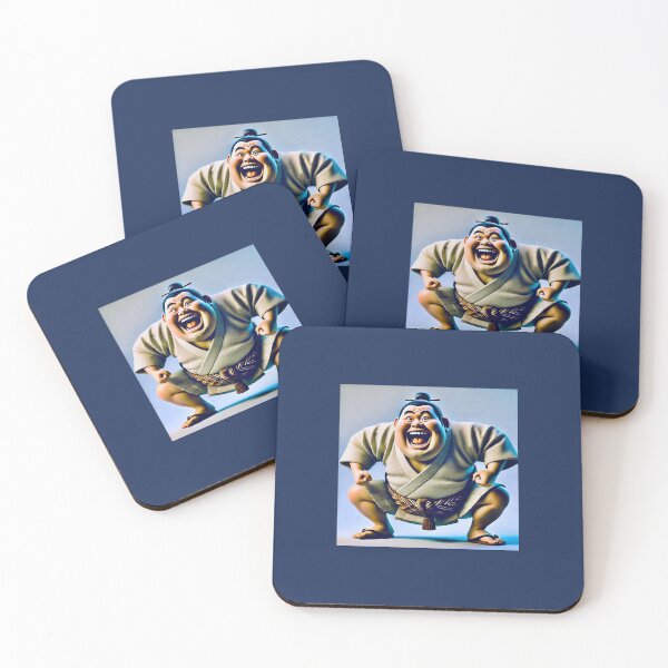 Item preview, Cheerful Sumo Warrior - Fun Japanese Character Art designed and sold by ANIARTONLINE.