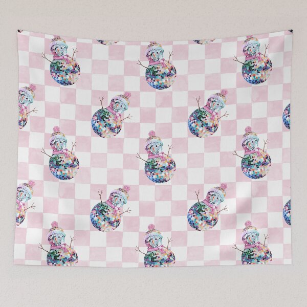 Item preview, Disco Ball Snowman Pastel Colors designed and sold by papierquarell.