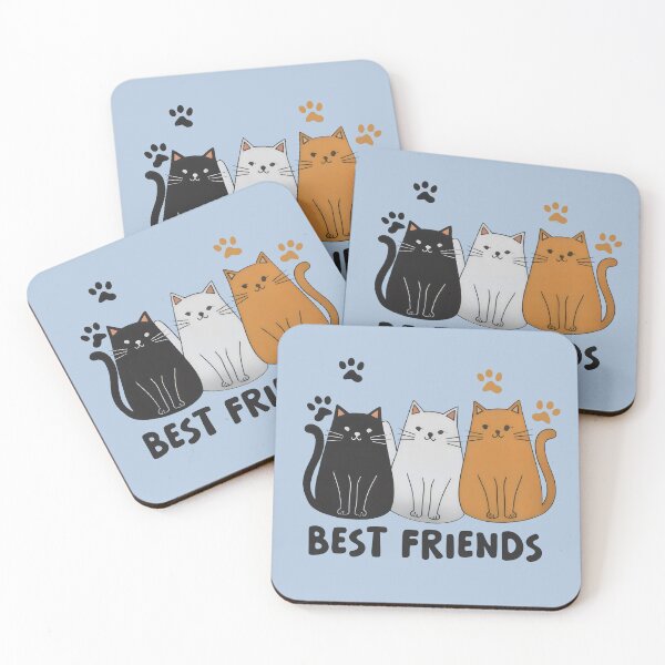 Item preview, A trio of Best Friends cats - a cute illustration of cat friend - friendship -besties designed and sold by Cherry-Cat.