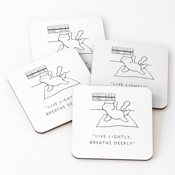 Item preview, Live Lightly, Breathe Deeply | Yoga Cat Illustration designed and sold by RM-Journey.