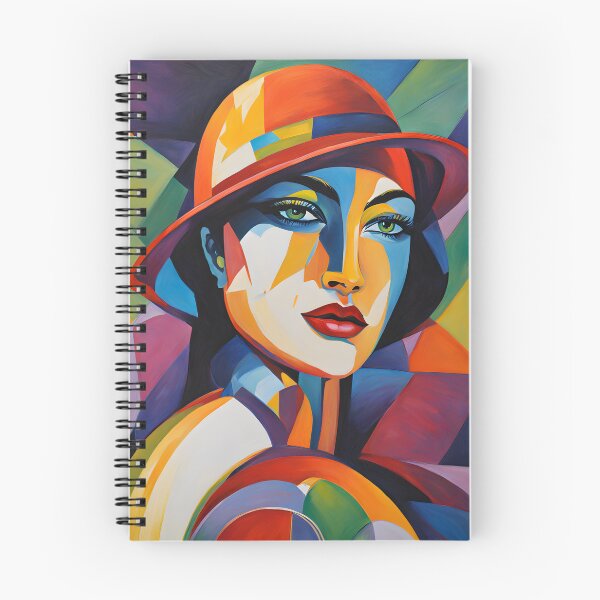 Item preview, Colorful Abstract Portrait of Woman in Red Hat designed and sold by RetroPop23.