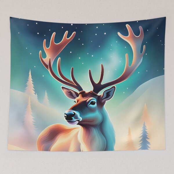 Item preview, Majestic reindeer and northern lights designed and sold by Purr95.