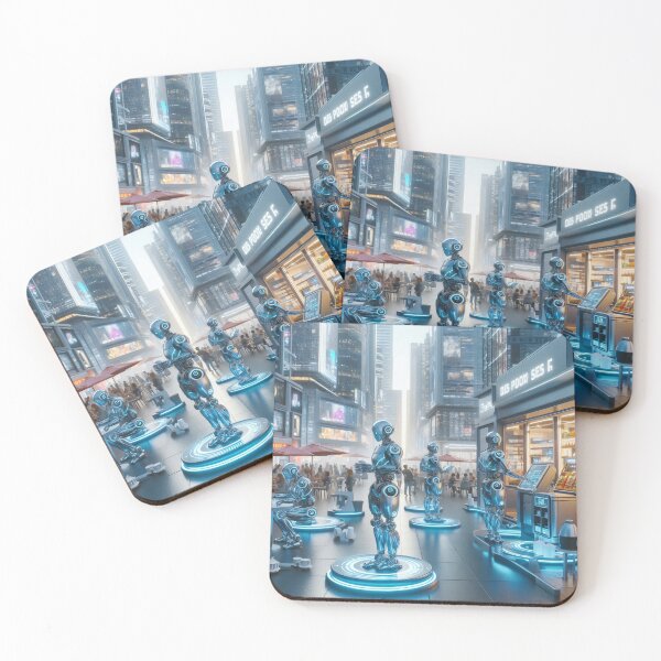 Item preview, Futuristic Cool sci-fi Robot City - perfect Christmas gift! designed and sold by Scandinavian-Ai.
