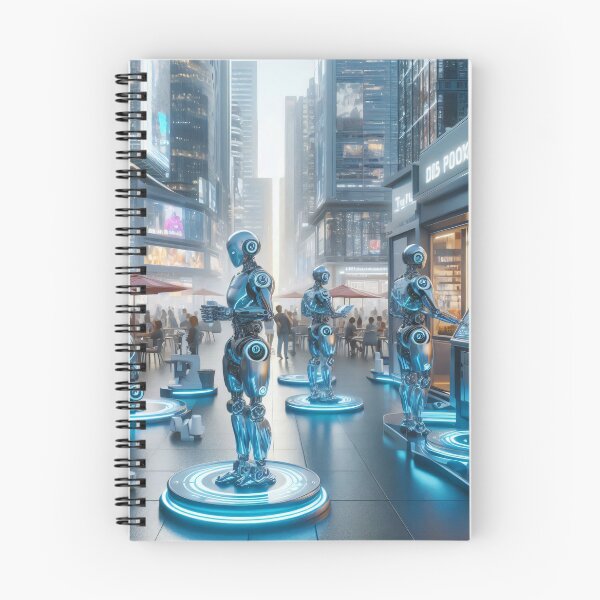 Item preview, Futuristic Cool sci-fi Robot City - perfect Christmas gift! designed and sold by Scandinavian-Ai.