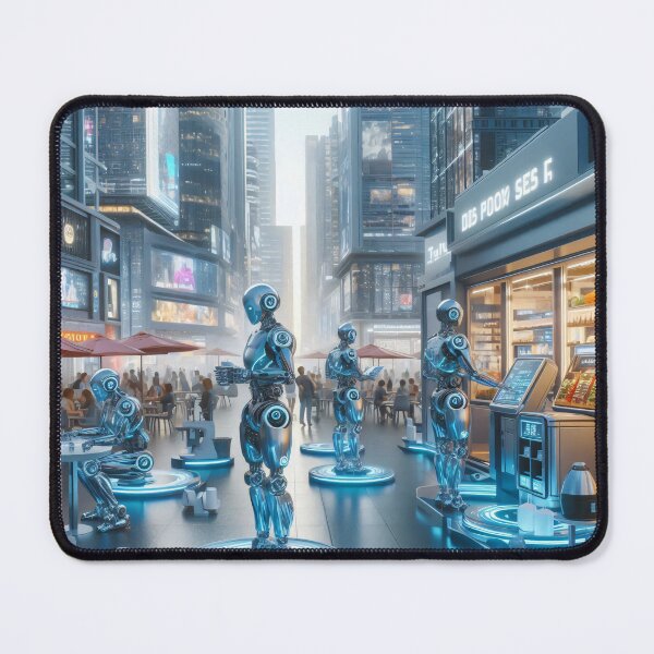 Item preview, Futuristic Cool sci-fi Robot City - perfect Christmas gift! designed and sold by Scandinavian-Ai.