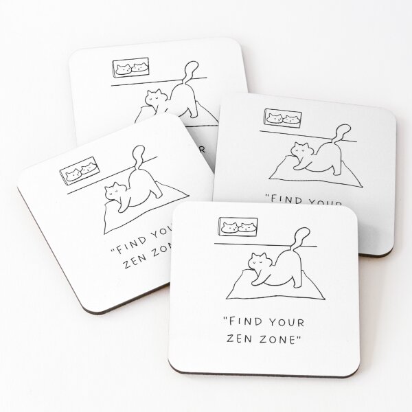 Item preview, "Find Your Zen Zone" | Yoga Cat Illustration designed and sold by RM-Journey.