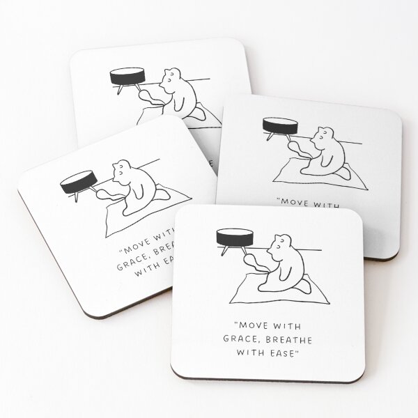 Item preview, "Move with Grace, Breathe with Ease" | Yoga Cat Illustration designed and sold by RM-Journey.