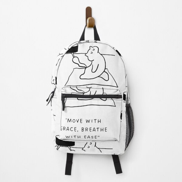 Item preview, "Move with Grace, Breathe with Ease" | Yoga Cat Illustration designed and sold by RM-Journey.