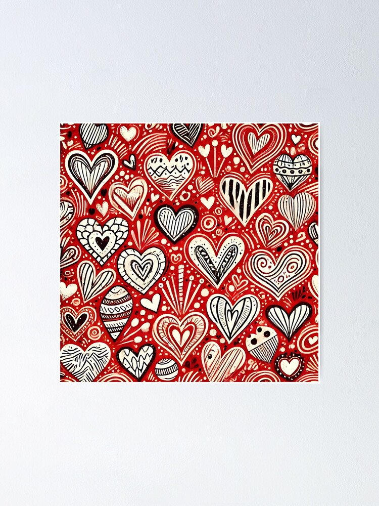 Thumbnail 1 of 3, Poster, Hearts designed and sold by Micka1986.