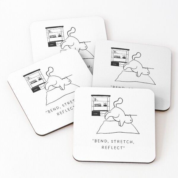 Item preview, "Bend, Stretch, Reflect" | Yoga Cat Illustration designed and sold by RM-Journey.