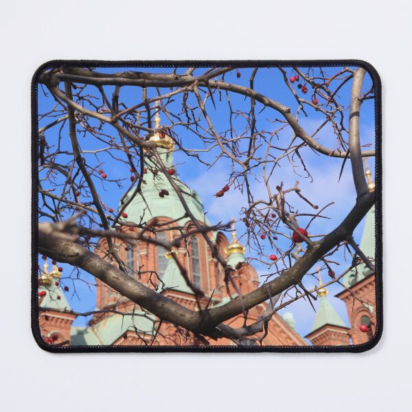 Item preview, Uspenskin Cathedral in Helsinki Finland Behind Tree Branches designed and sold by cnvlphotography.