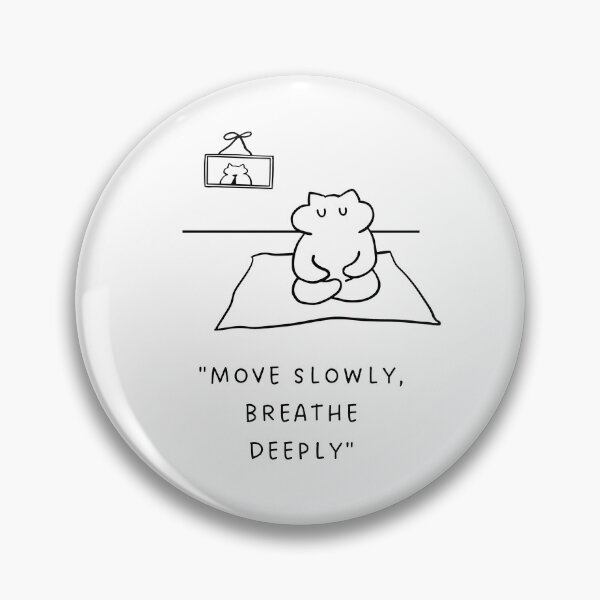 Item preview, "Move Slowly, Breathe Deeply" | Yoga Cat Illustration designed and sold by RM-Journey.