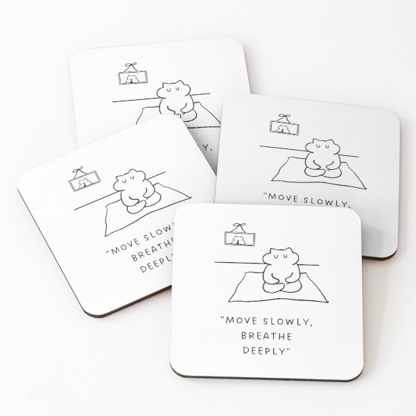 Item preview, "Move Slowly, Breathe Deeply" | Yoga Cat Illustration designed and sold by RM-Journey.