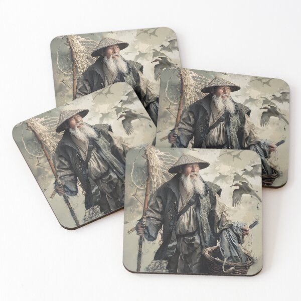 Item preview, Elderly fisherman with traditional attire and catch designed and sold by Artessie.