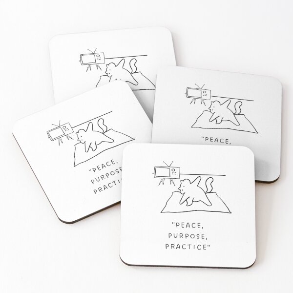 Item preview, "Peace, Purpose, Practice" | Yoga Cat Illustration designed and sold by RM-Journey.