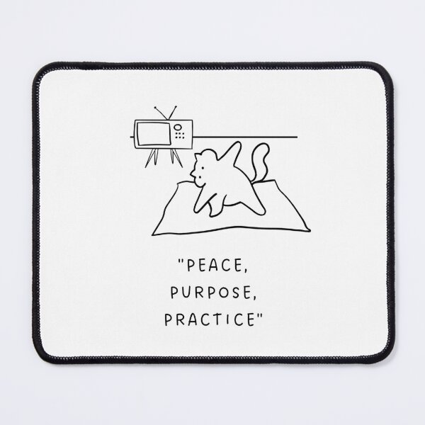 Item preview, "Peace, Purpose, Practice" | Yoga Cat Illustration designed and sold by RM-Journey.