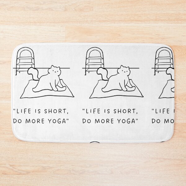 Item preview, "Life is Short, Do More Yoga" | Yoga Cat Illustration designed and sold by RM-Journey.