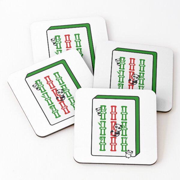 Item preview, Mahjong tile with pandas designed and sold by luck-good.