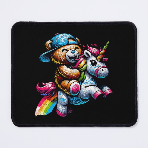 Item preview, Grunge Graffiti Teddy Bear on Unicorn designed and sold by chrisrivait.