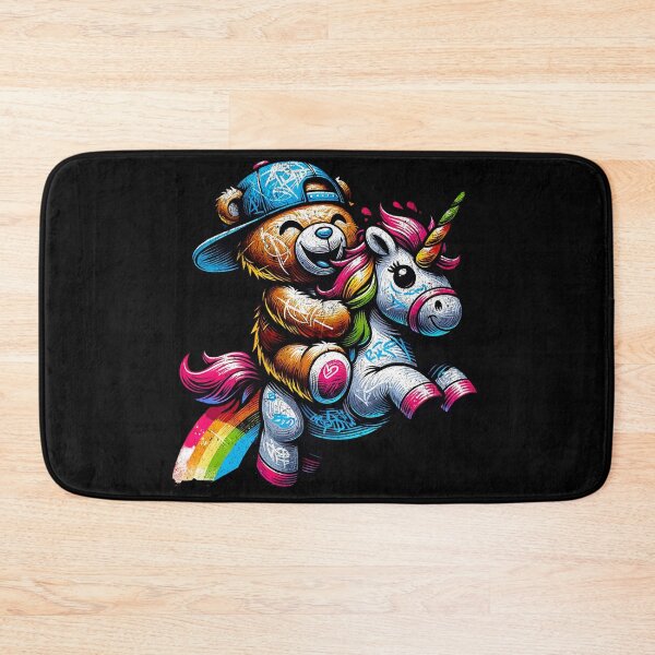 Item preview, Grunge Graffiti Teddy Bear on Unicorn designed and sold by chrisrivait.