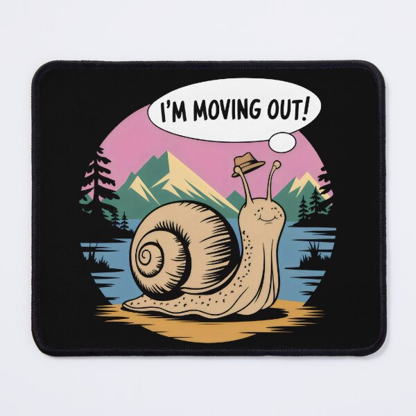 Item preview, Funny Snail Adventure – "I'm Moving Out" Cartoon Design designed and sold by Prime-Studio.