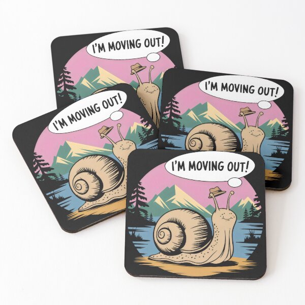 Item preview, Funny Snail Adventure – "I'm Moving Out" Cartoon Design designed and sold by Prime-Studio.