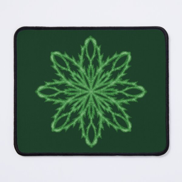 Item preview, Green snowflake "Inspiration" on a dark green background designed and sold by Cherevan.