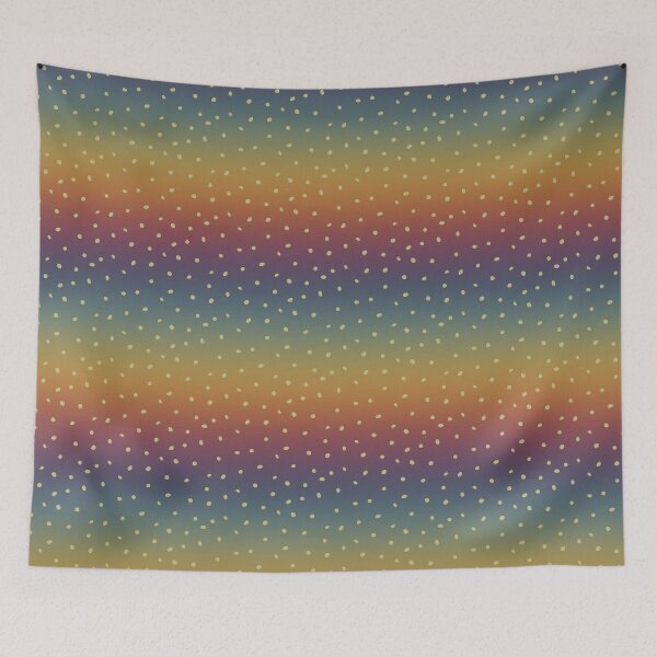 Artikelvorschau, Whimsy Dots Polka Dot Muster - Regenbogen Sonnenuntergang + Gold entworfen und verkauft von Irene Estelle.